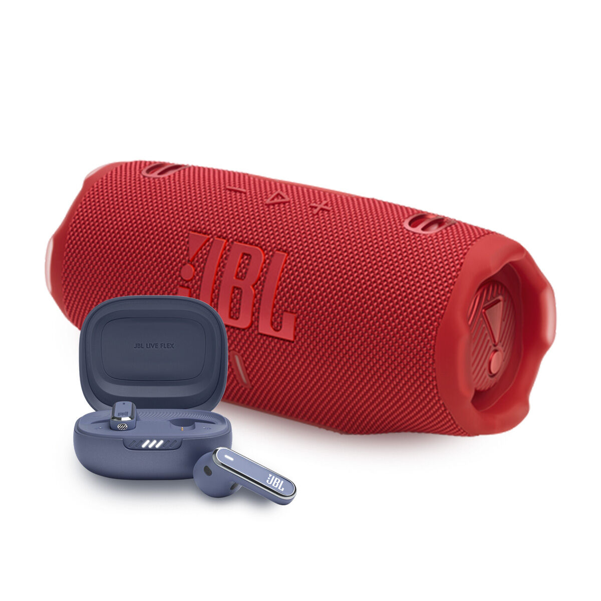 KIT JBL Charge 6 Red + Live Flex Blue